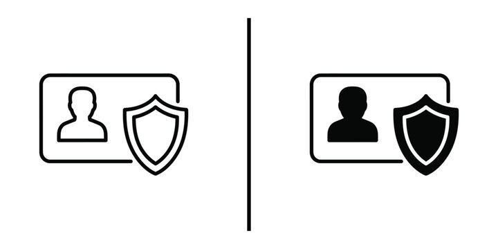 Identity Protection ID Card with Shield Vector Icon for Personal Privacy and Secure Identification