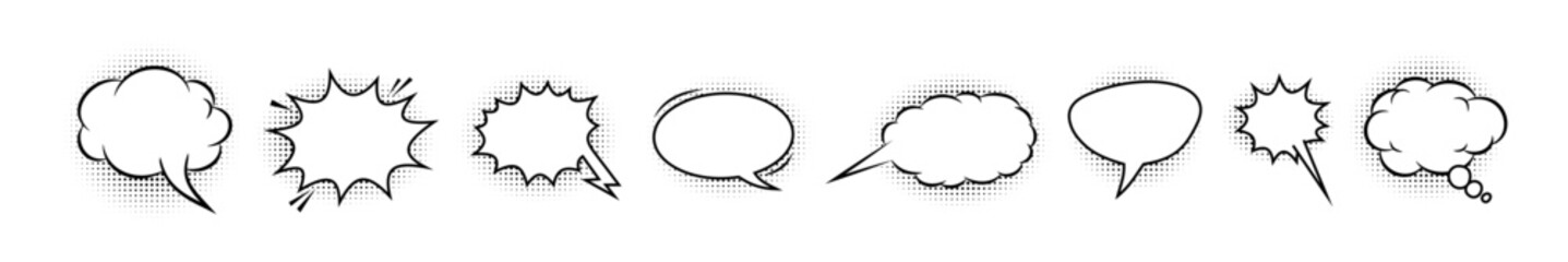 black comic callout halftone collection © Sunil