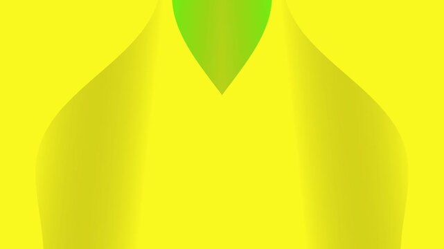 Green Leaf Emerging from Yellow Background.