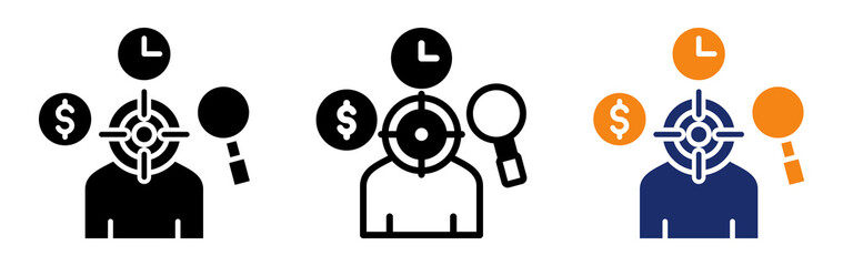 Buyer Persona Icon Collection Glyph & Mixed Style 