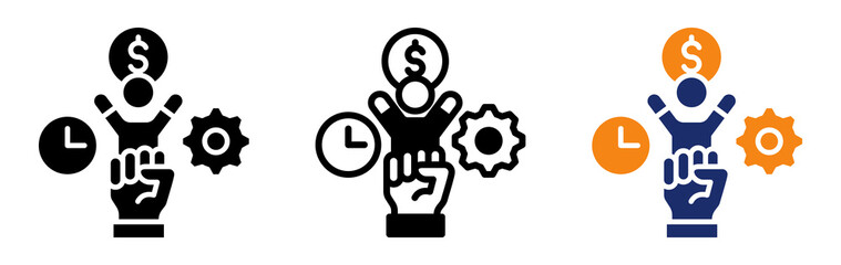 Motivation Factor Icon Collection Glyph & Mixed Style 