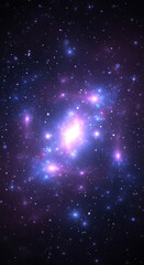 Obraz premium Purple Blue Cosmic Galaxy Nebula Star Field Abstract Background