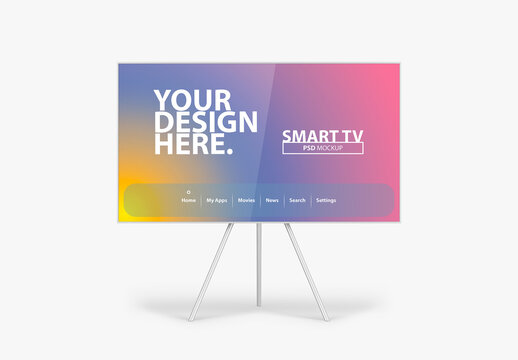 TV Mockup on metal stand
