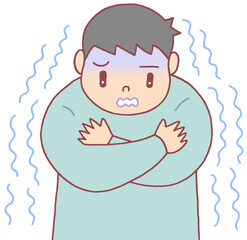 病気・疾患のイラスト - 寒気・悪寒・震え・低体温症