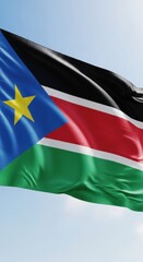 Obraz premium South Sudan Flag in Natural Sunlight
