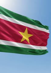 Obraz premium Suriname Flag with Golden Star