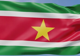 Obraz premium Suriname Flag with Golden Star