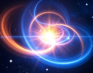 Obraz premium Abstract depiction of a bright, radiant cosmic event, with swirling energy