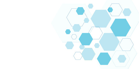 Modern Blue Geometric Hexagon Pattern Background for Medical and Science Presentation Slide