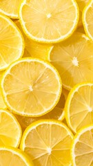 Bright Yellow Lemon Slices Background Texture