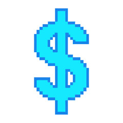 Obraz premium Blue Dollar Sign Vector Icon