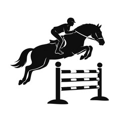 Equestrian sport horse jumping silhouette