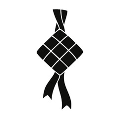Ketupat Indonesian Rice Dumpling Icon Outline Symbol Vector