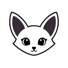 Fototapeta premium Cute Cat Face Line Icon