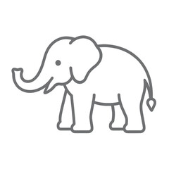 Fototapeta premium Cute Elephant Line Icon