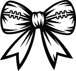 Elegant ribbon bow with dynamic lines on white background