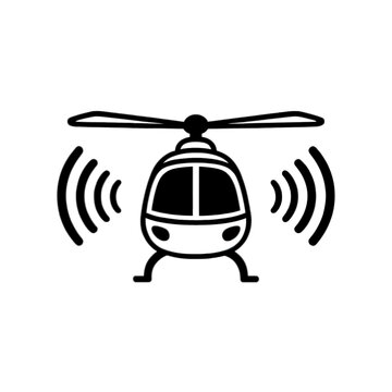 Helicopter App Icon With Sound Waves
