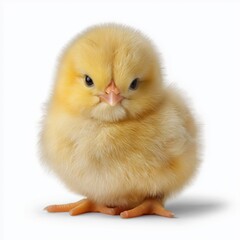 Obraz premium A small yellow chick is standing on its hind legs