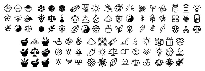 Fototapeta premium Holistic wellness icon set
