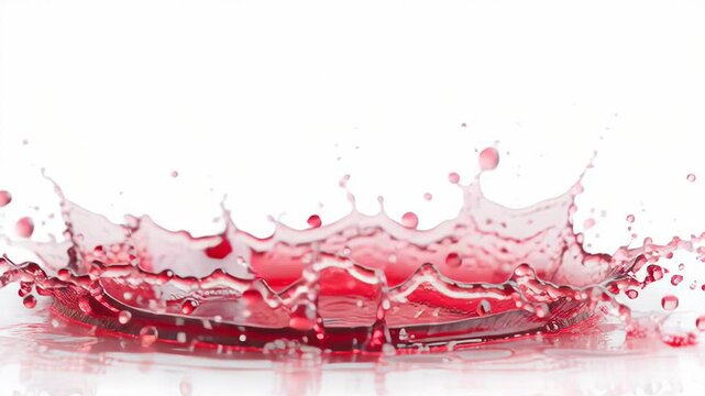 Red liquid splash creating a crown shape on white background