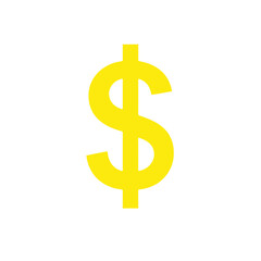 Fototapeta premium Yellow Dollar Sign Vector Icon