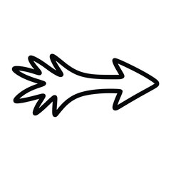 Obraz premium A simple hand drawn black arrow pointing to the right