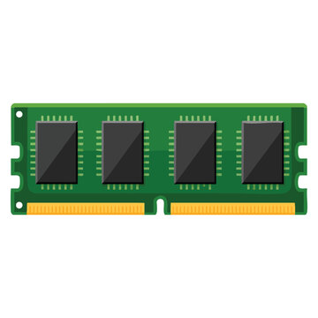 Vector isolated illustration of computer ram memory stick suitable for electronics hardware data technology and computer performance graphics