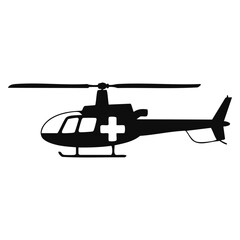Vector medical helicopter icon on white background perfect for hospital emergency services air transport and healthcare illustration projects