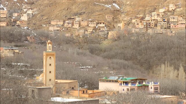 Imlil Town. The High Atlas. Toubkal National Parc. Morocco. Prayer time.