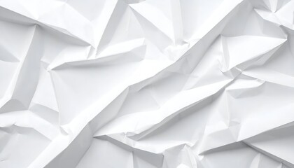 Fototapeta premium White crumpled paper background with many harsh folds and shadowed creases