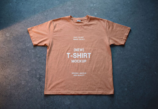 Top View T-Shirt Mockup | Flat Lay Scene