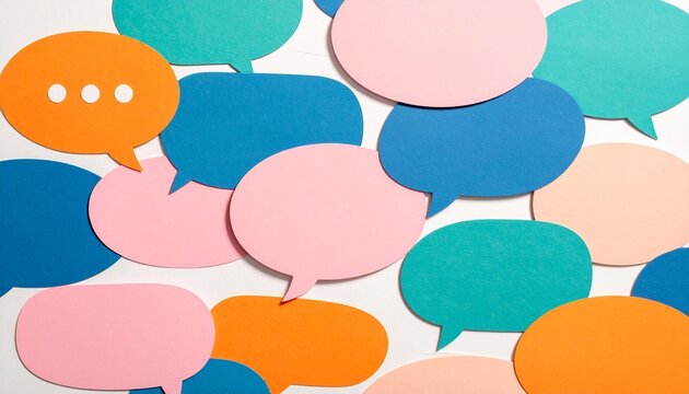 Overlapping colorful speech bubbles with ellipses