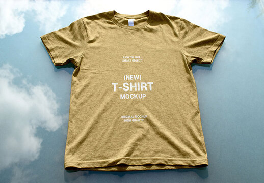 Floating Cotton T-Shirt Mockup