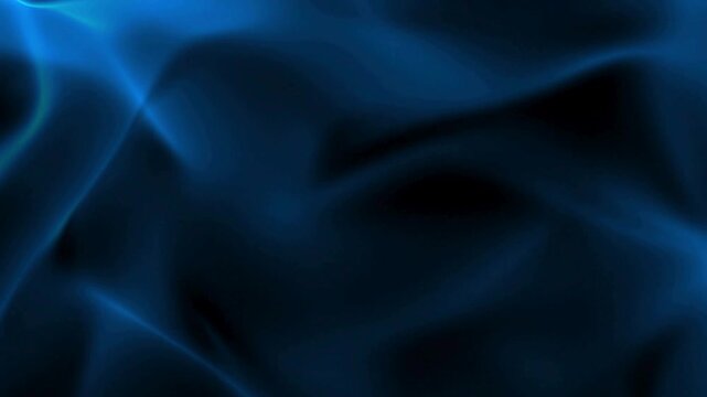 Abstract blue liquid ripples and waves flowing on a dark background, smooth silk texture loop, elegant motion design, 4K resolution.