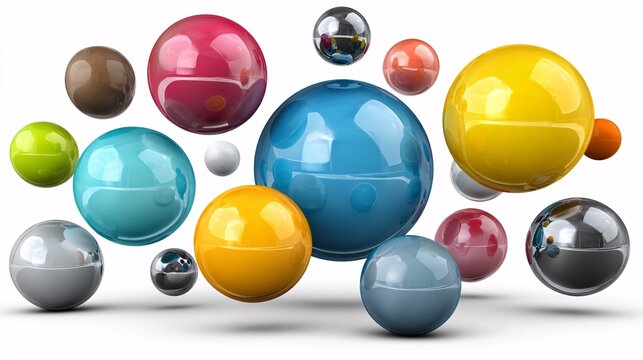 3D render of different organic molecules like glucose and amino acids floating around a central carbon symbol. The colors are bright and professional to illustrate the diversity of carbon-based 
