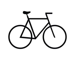 Modern minimalist bicycle icon design with geometric shapes and black color scheme