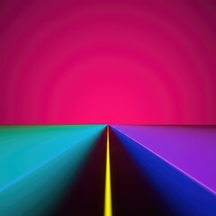 Abstract composition showing a vibrant color gradient meeting a sharp, distant line, representing endless potential and future expansion ,tranquil ,light ,simplicity