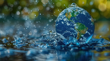 Global water awareness concept. Interconnectedness of water resources worldwide