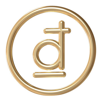 [Vietnamese dong] Gold Circular Rounded Type Currency Icon
