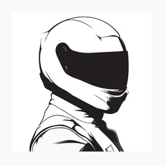 vector illustration of a racer wearing a helmet