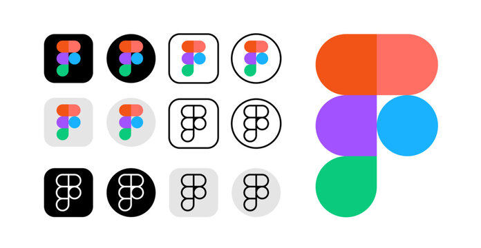 Figma logo icon transparent png download. New Figma icon . High resolution vector set	