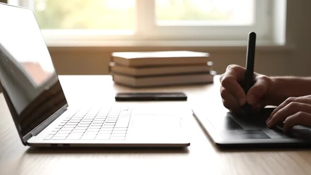 Digital art creation setup.