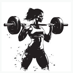 silhouette of a woman lifting weights