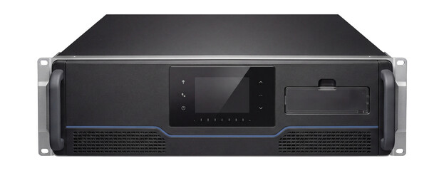 Obraz premium Rack-mountable UPS with network management card slot and front-facing control panel