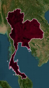 Thailand Country Map Animation In Vertical