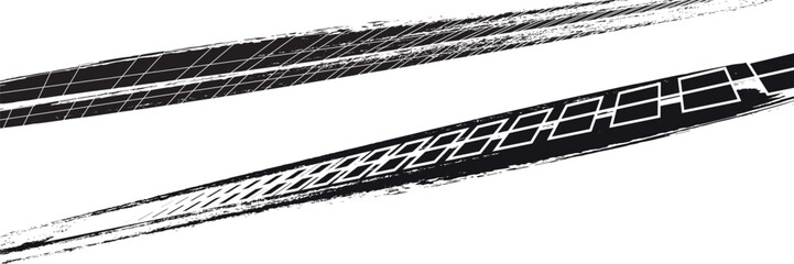 Vector Print Textured Tire Track . Design Element . Car thread silhouette