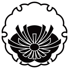 家紋です。雪の輪に総覗き変わり梅といいます。