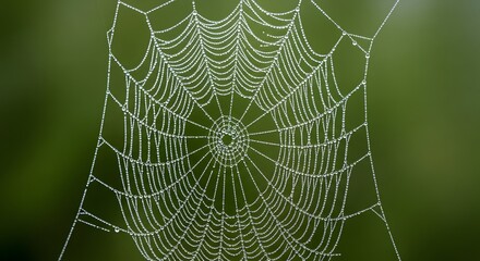 spider web with dew drops