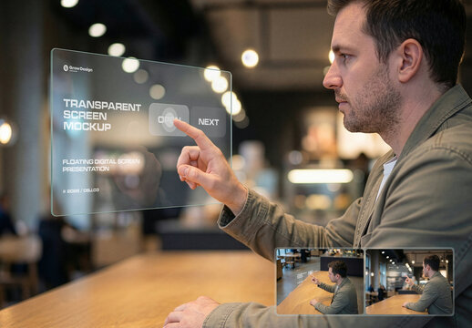 Futuristic Transparent Screen Mockup