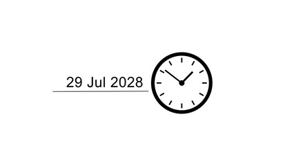 Time and date calendar clock icon illustration. Schedule, time management clock. 